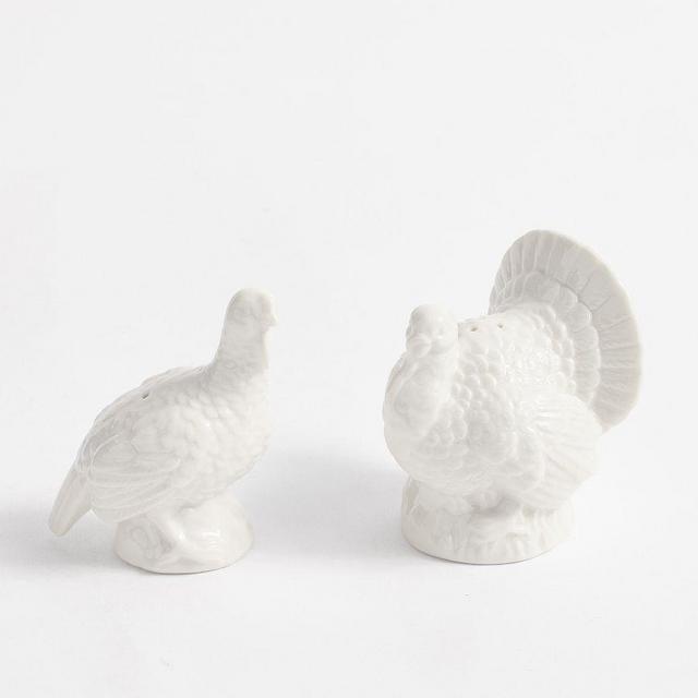 Figural Turkey Stoneware Salt & Pepper Shakers