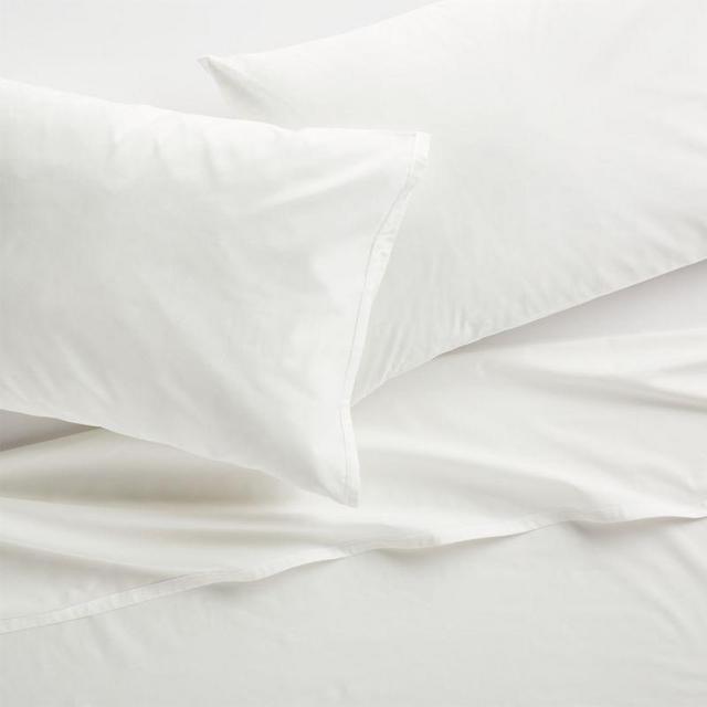 Haven Queen White Percale Sheet Set