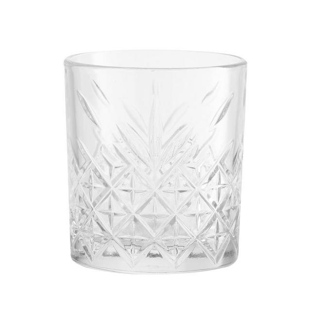 Trellis Etched Double Old Fashioned Glass, Set of 4 - Clear