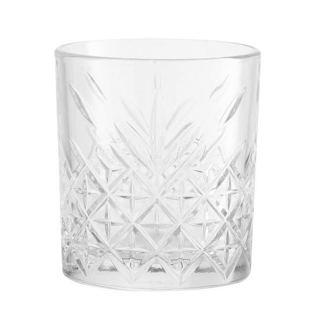 Trellis Etched Double Old Fashioned Glass, Set of 4 - Clear