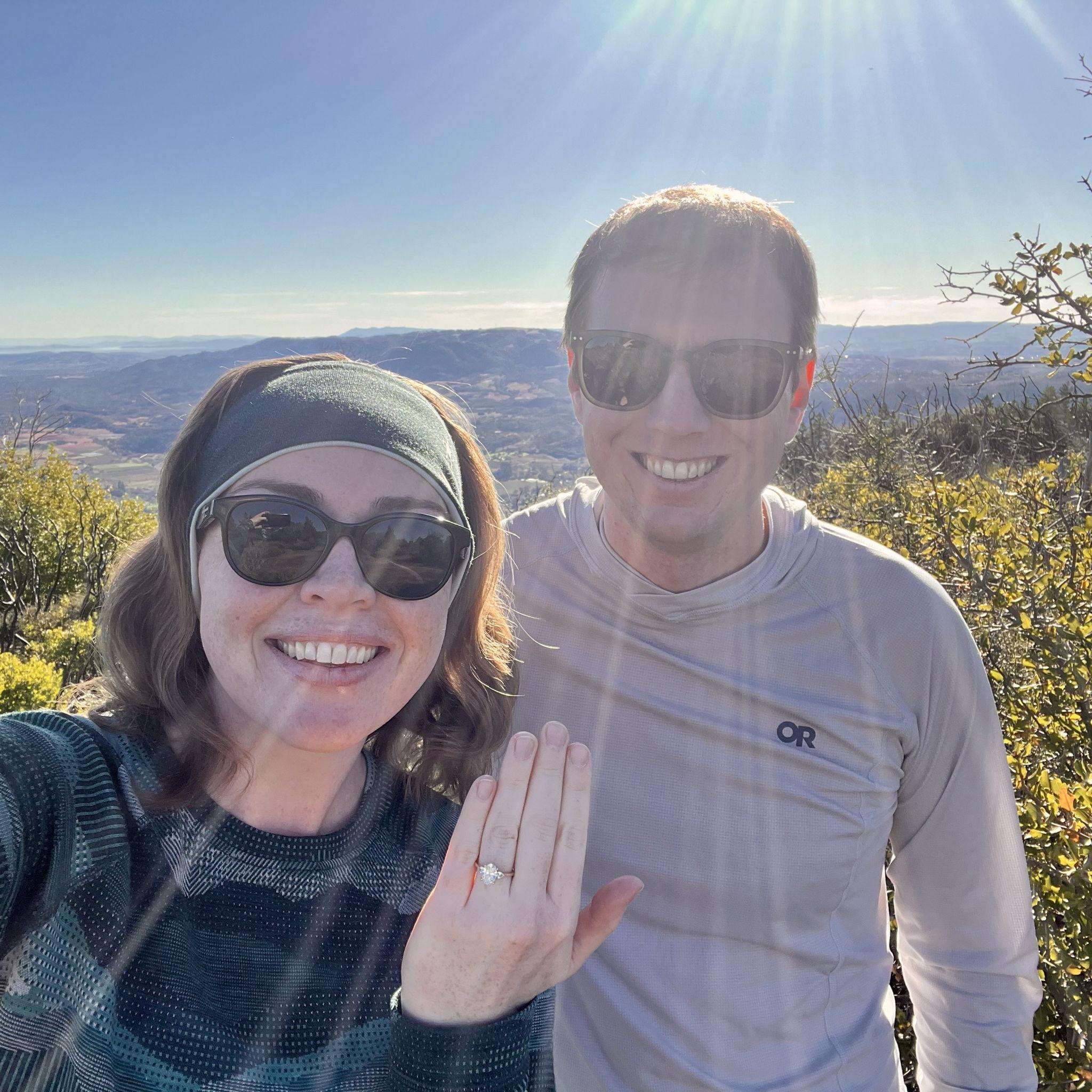 Sarah said YES!!! On top of Mt Hood, overlooking Kenwood, CA