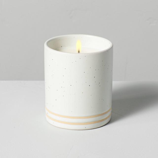 7.1oz Golden Hour Speckle Striped Ceramic Seasonal Candle - Hearth & Hand™ with Magnolia