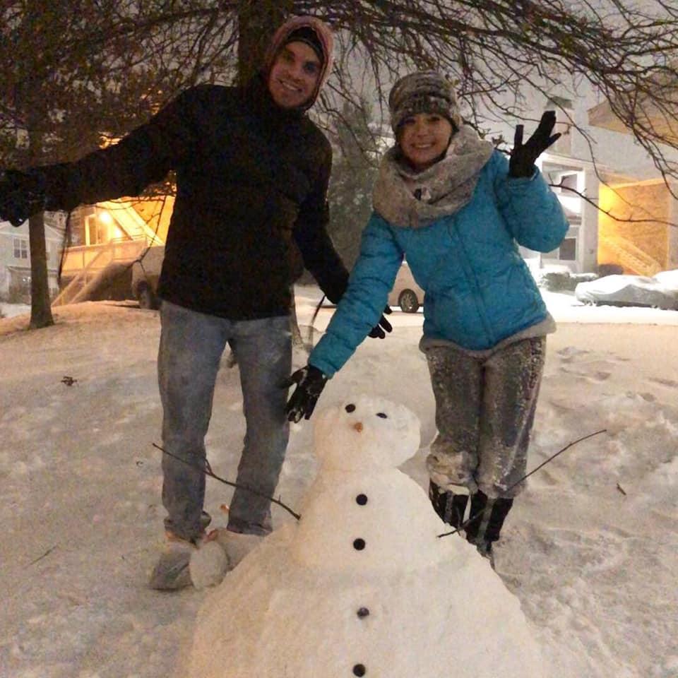 Luke's first real Indiana snow... They immediately built a snowman! January 2019