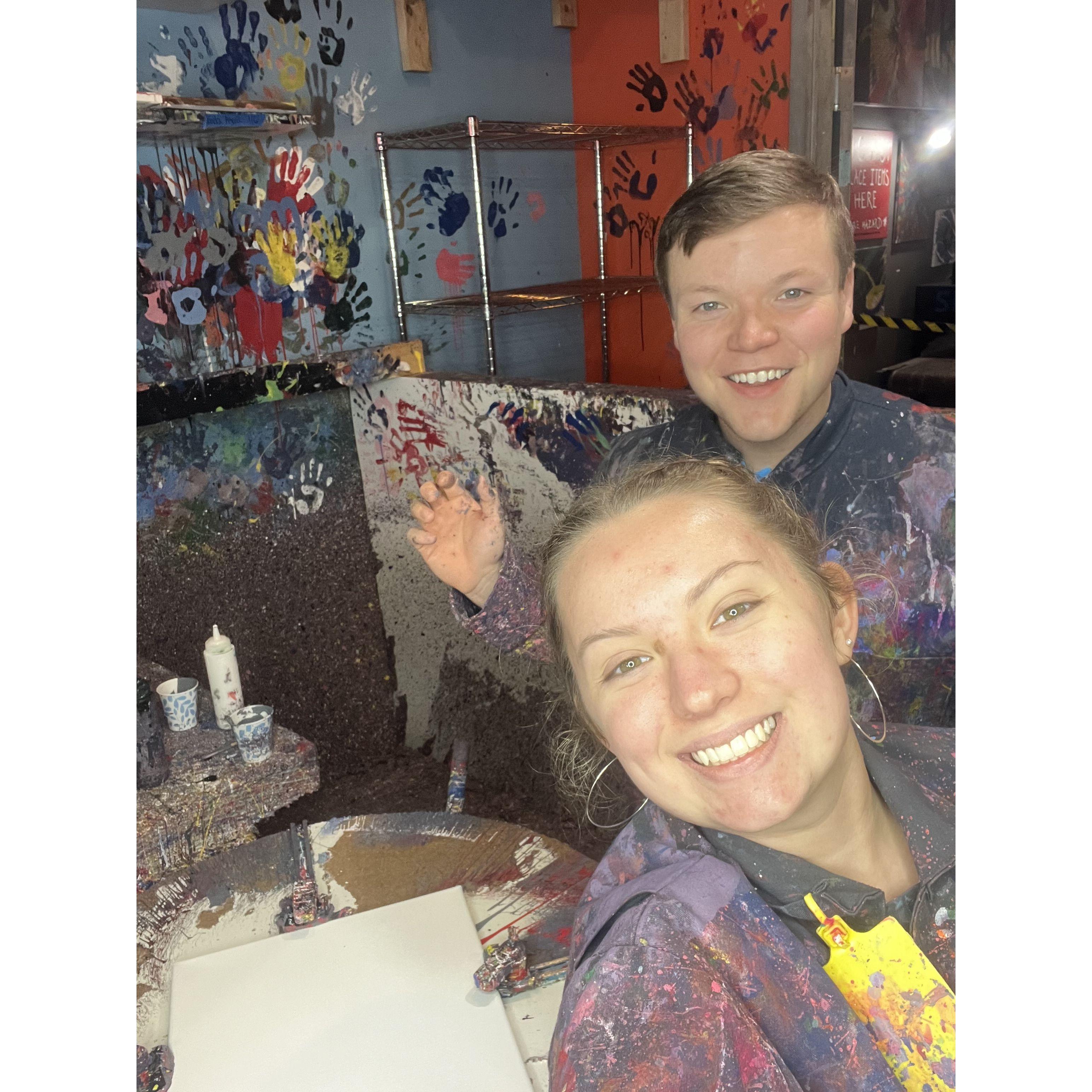 Celebrating Caroline's 22nd birthday | Splatter Paint Canvas Painting
