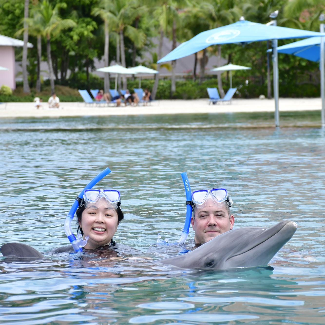 Our dolphin swim in Bahama.