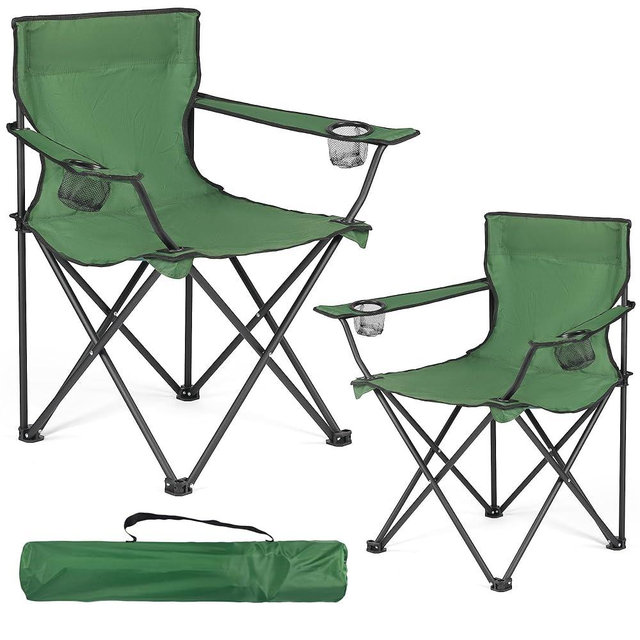 2 Pack Camping Chairs - Lightweight and Supportive Chairs for Teens and Lightweight Individuals - Compact, Durable, and Portable - Ideal for Camping, Hiking, Beach, and Picnics - Carry Bag (Upgraded)