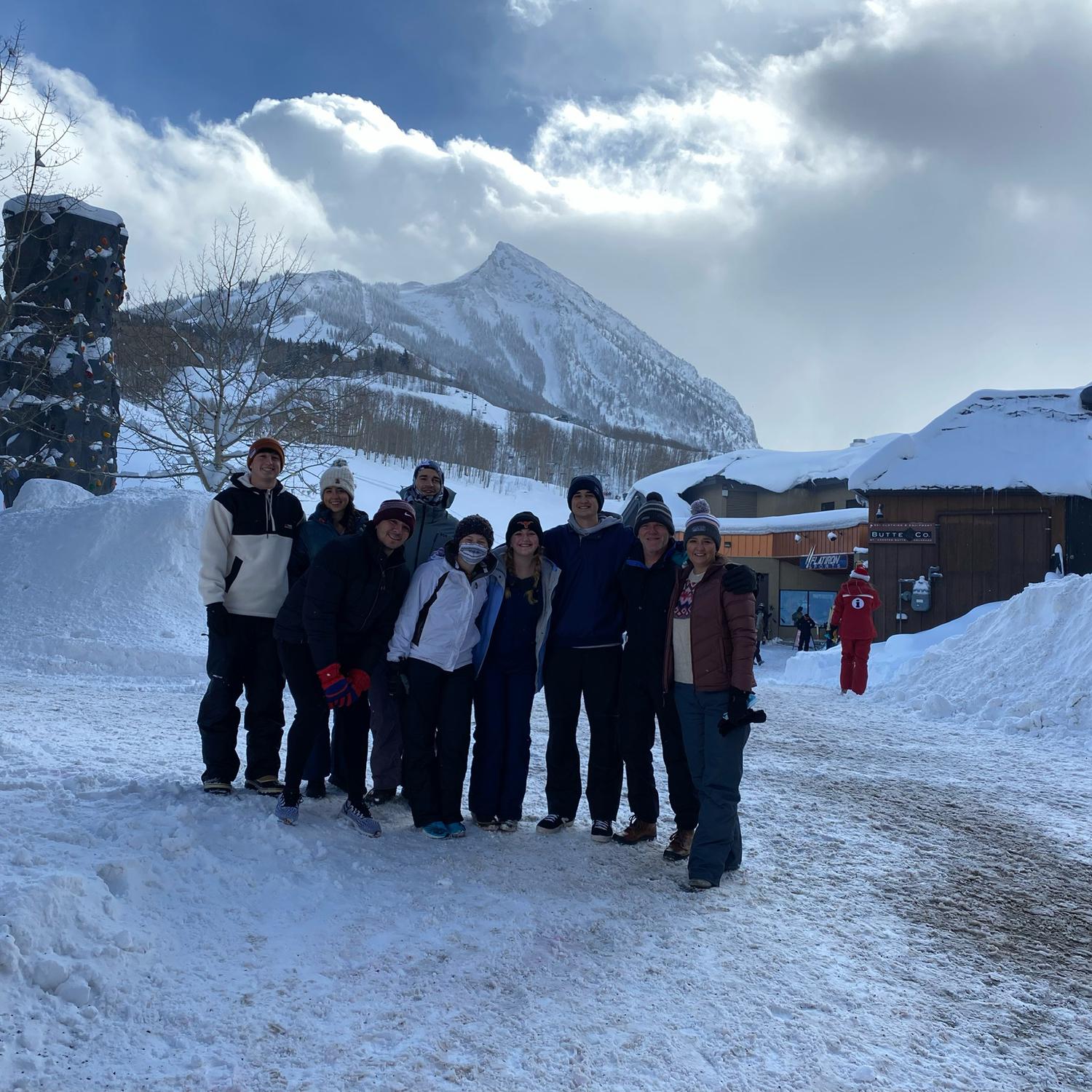 Family pic on the slopes Christmas 2021