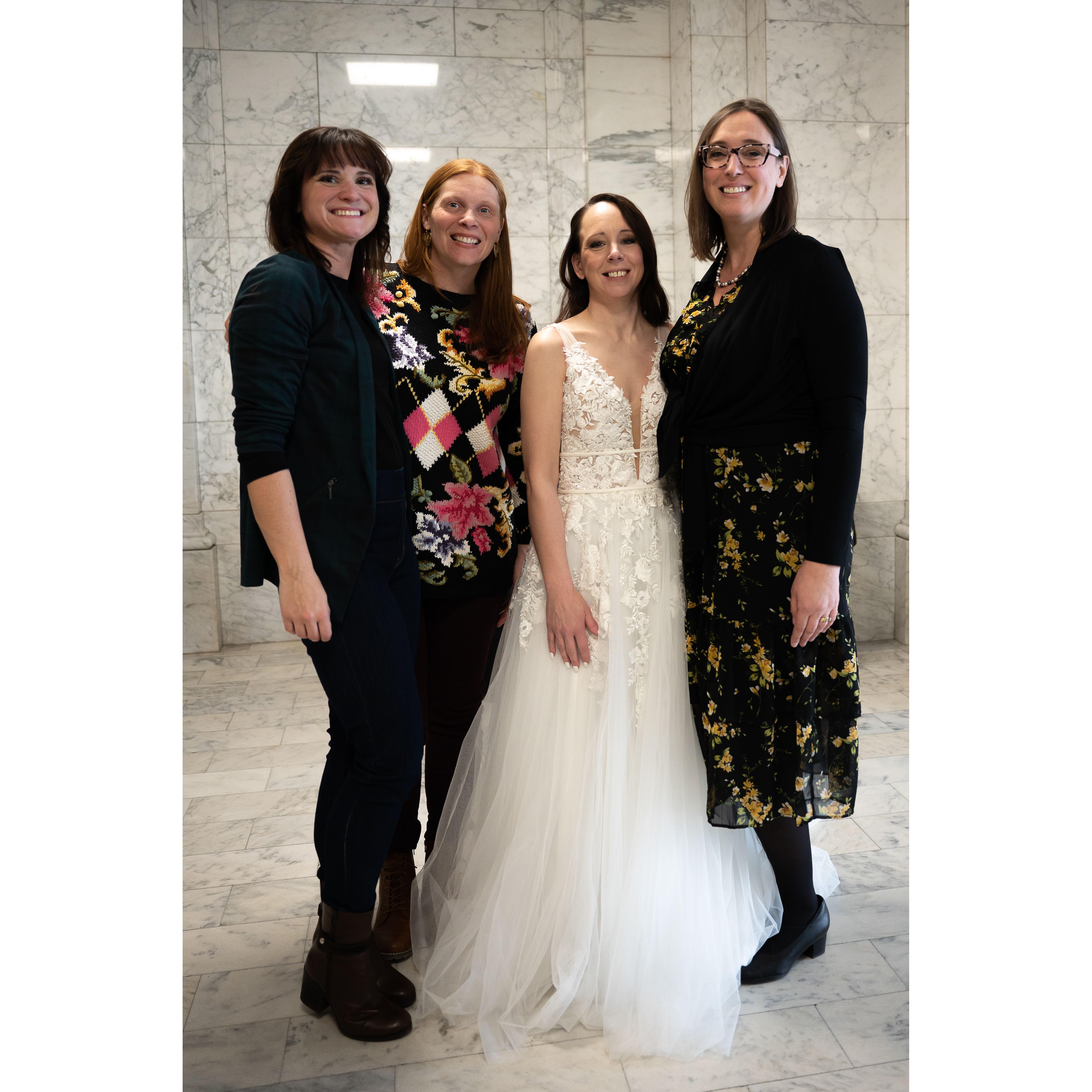 Sonja with her wonderful friends Kelsey, Kristin and Kate.