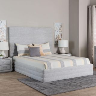 Cadmus Modern Channel-Tufted Fabric Platform Bed