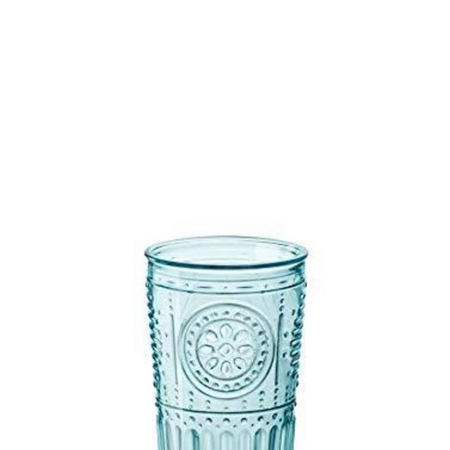 Bormioli Rocco 387595GRS021522 Romantic Tumbler, Set of 4, 10.25 oz, Light Blue