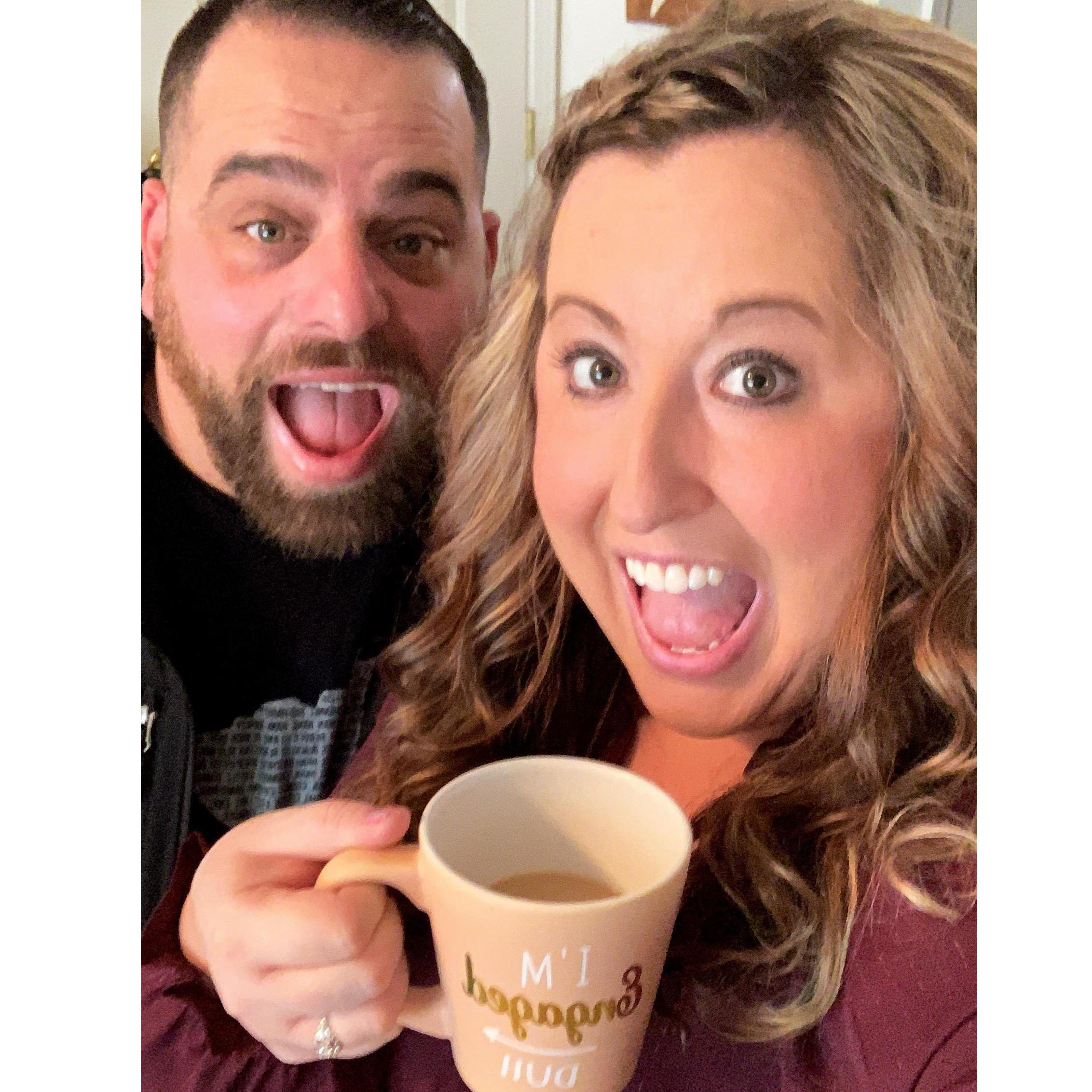 The day after we picked up my ring from being recreated and the morning of when I said "yes to the dress"!