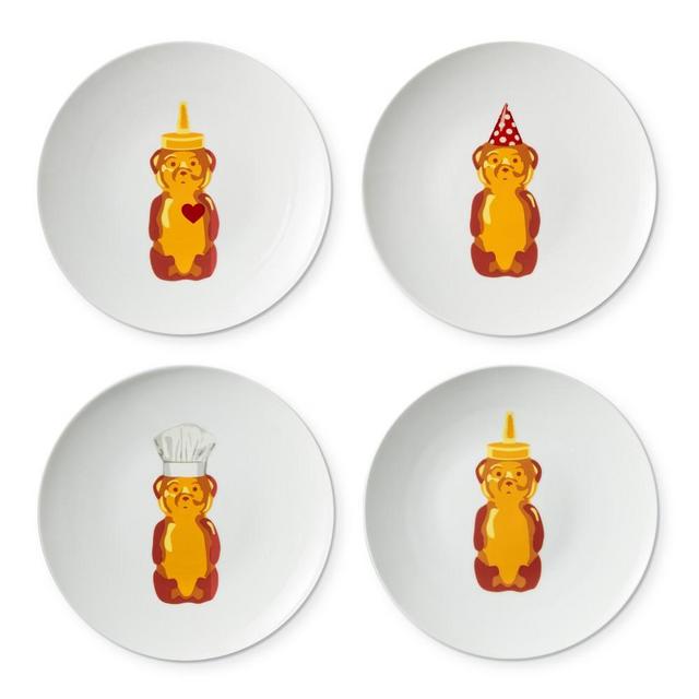 fnnch Honey Bear Appetizer Plates, Set of 4