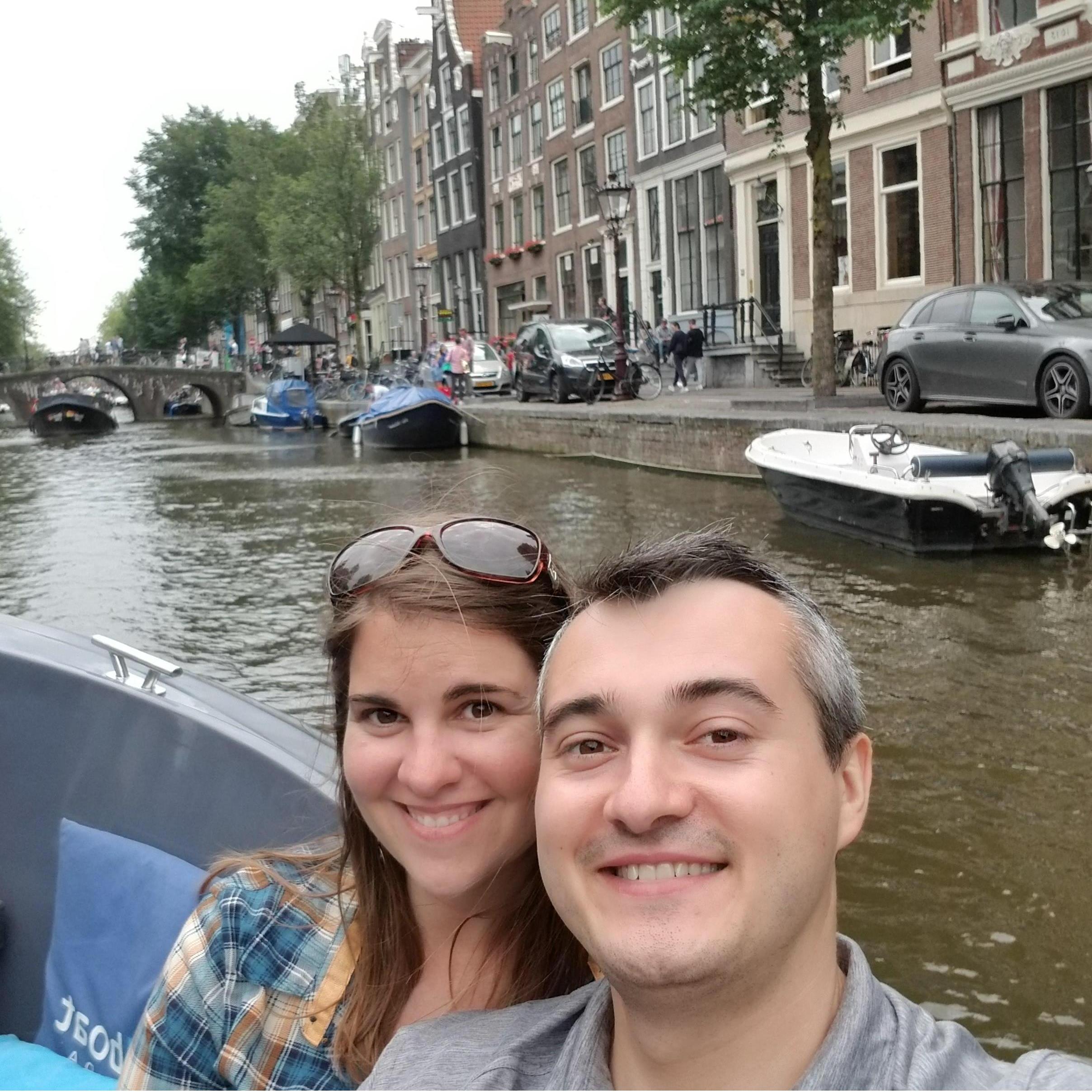 Cruising the canals in Amsterdam