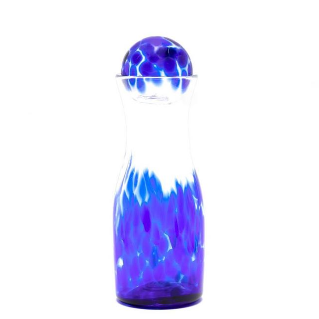 Paul Arnhold Glass Royal Blue/Transparent Spotted Carafe