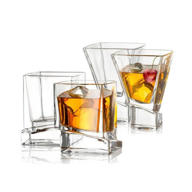 JoyJolt Carre Barware Collection, Set of 4