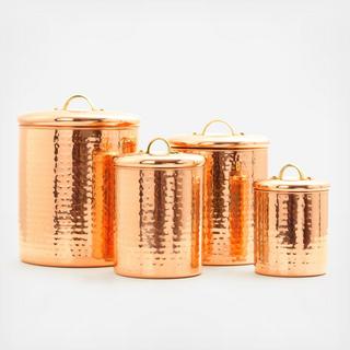4-Piece Hammered Canister Set