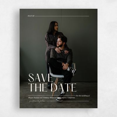Linen, Beige Wedding Save the Date - Vitoria Photo