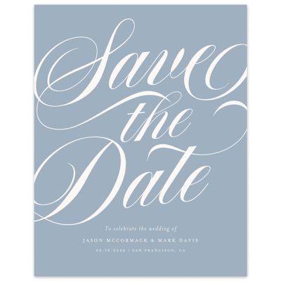 Powder Blue Wedding Digital Save the Date - Marquis Portrait