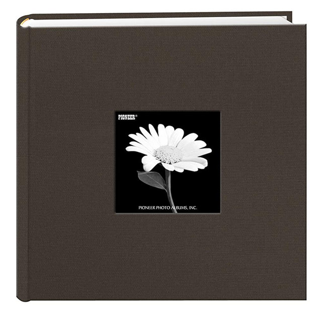 Fabric Frame Cover Photo Album 200 Pockets Hold 4x6 Photos, Warm Mocha