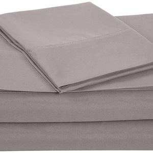 AmazonBasics Microfiber Sheet Set - Twin, Dark Grey