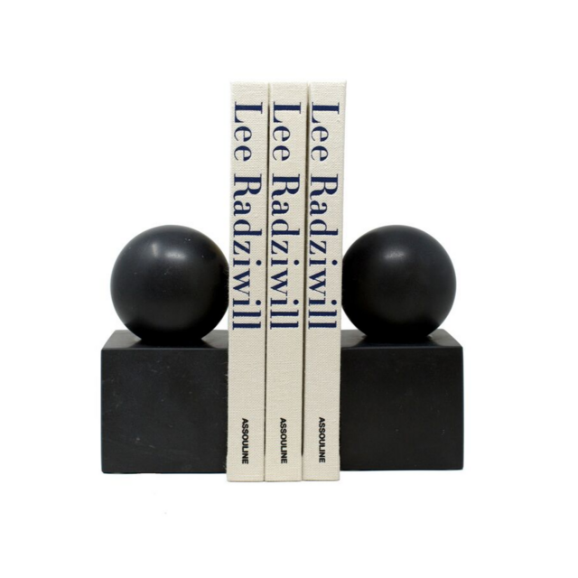 Black Marble Bookends