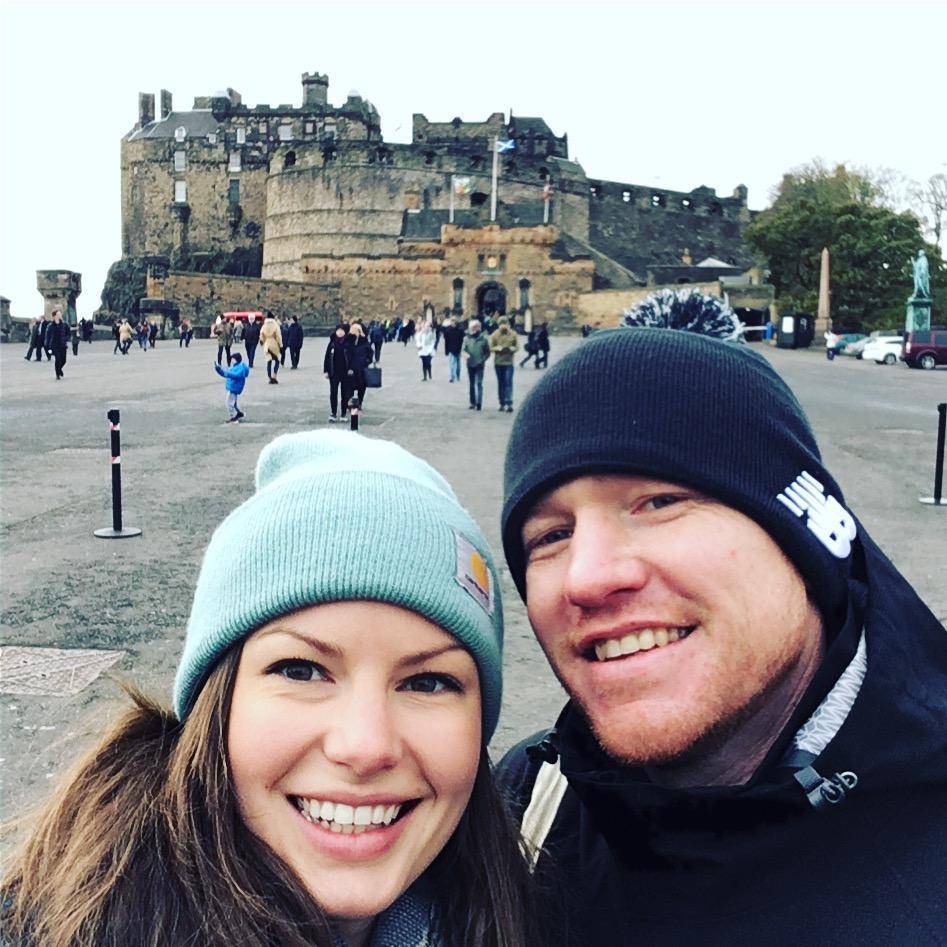 Traveling companions at Edinburgh Castle.