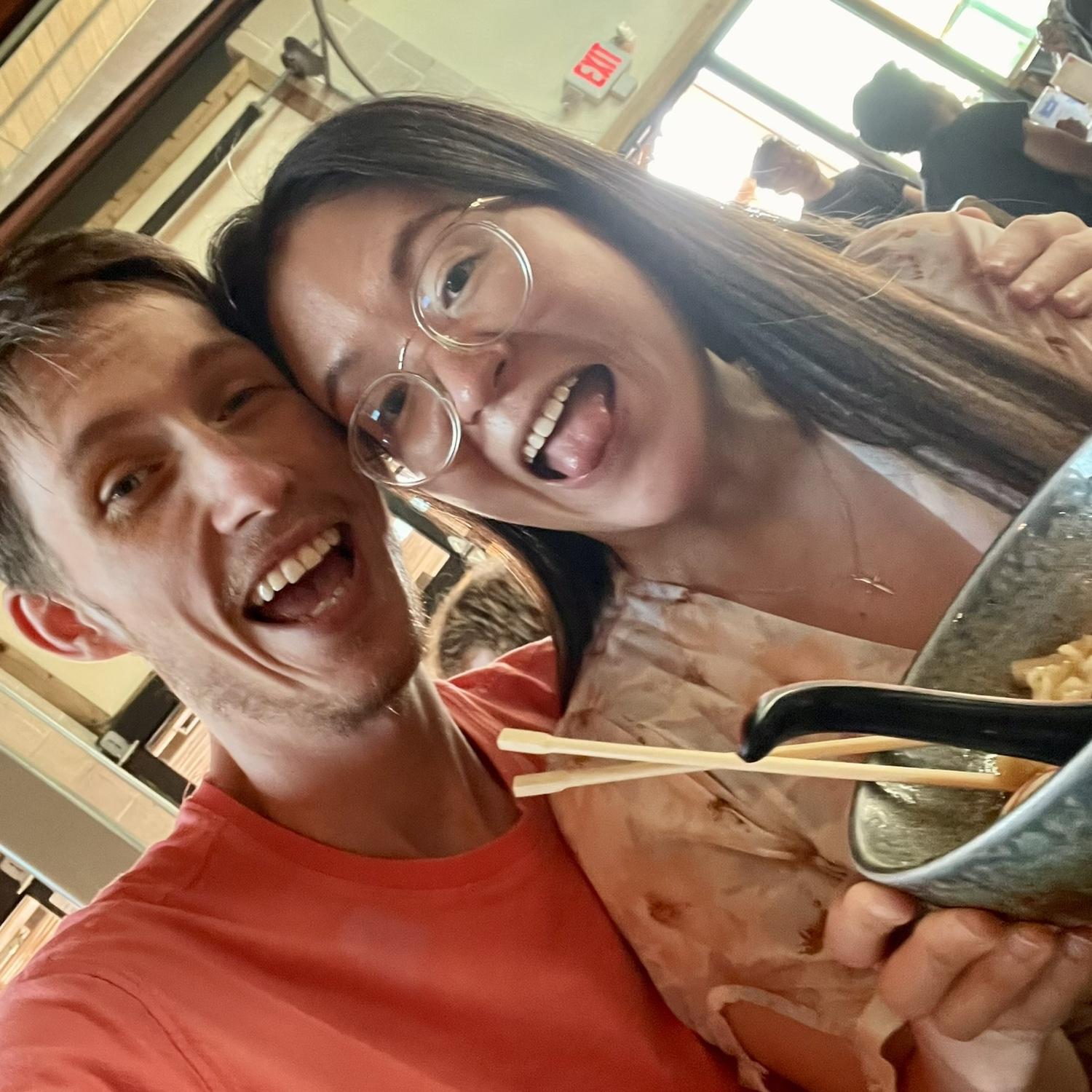 After finished comprehensive written exam, he took her to eat spicy miso ramen!!!