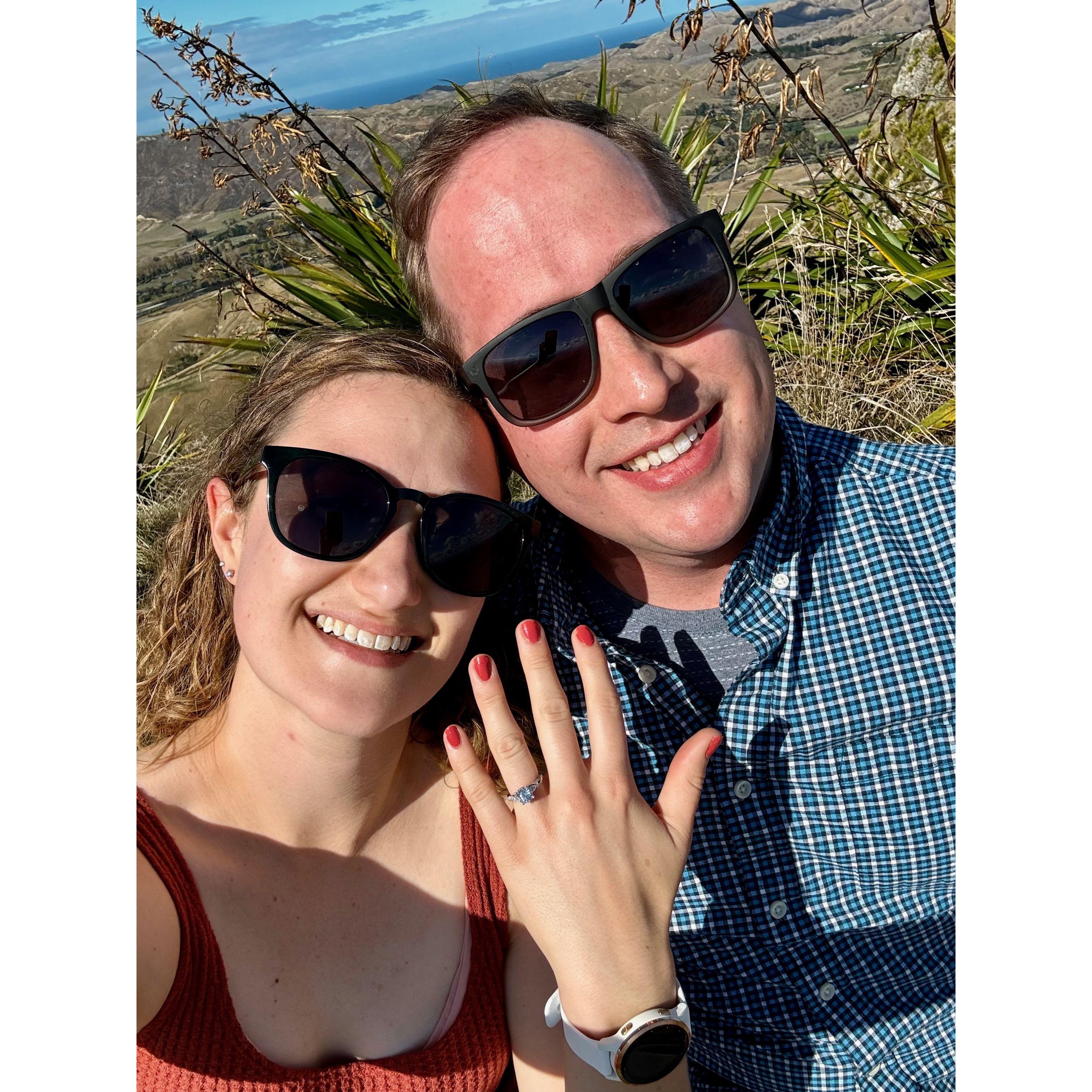 April 29, 2024 - engaged on Te Mata Peak!