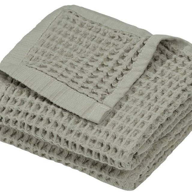 DEMMEX Organic Cotton Waffle Turkish Hand Towels for Bathroom & Kitchen, Large 20x30 in, 100% Oeko-TEX Certified Ultra Soft Turkish Cotton, Lightweight Quick Dry Waffle Weave, Set 2 (Beige/Light Tan)