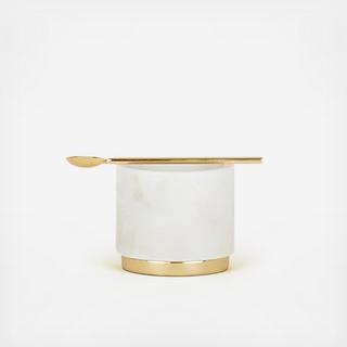 Mara Marble & Brass Sugar Pinch Pot