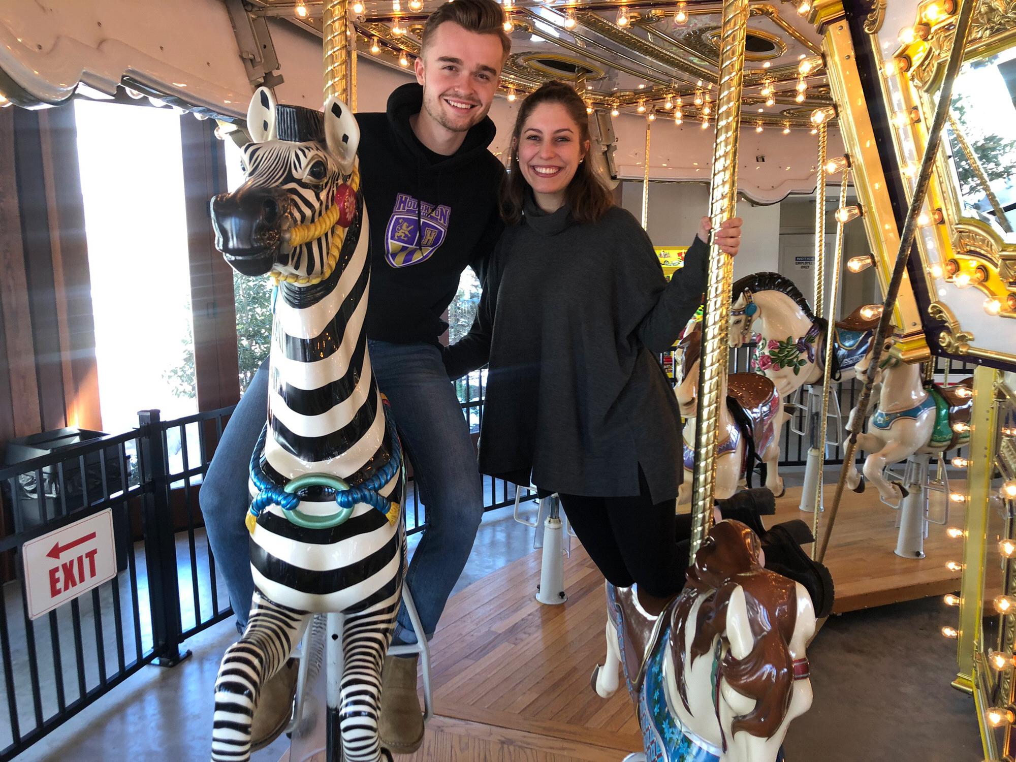 Dan's first extended visit to Long Island, and his first time on a Carousel!