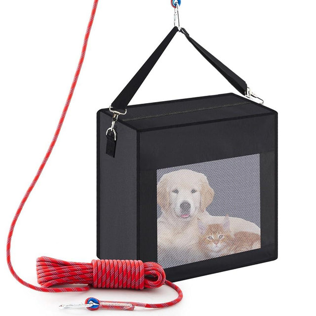 Dansydaisy Fire Evacuation Device Set Pets up to 55 Pounds Fire Emergency Evacuation Bag 50 ft Rope Escape Bag Safe Equipment Compact Survival Kit Rescue for Animals Home Work(19 x 18 x 10 Inches)