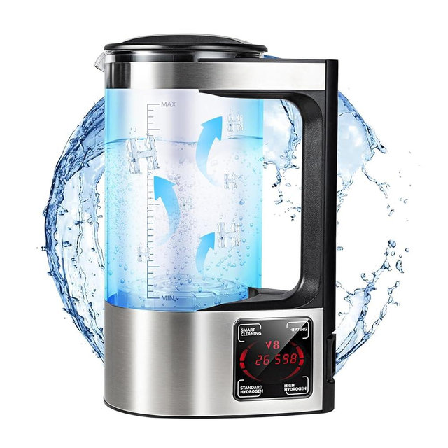 Panchitalk Hydrogen Water Bottle Generator Kettle, 2L Large Capacity Hydrogen Rich Water Machine with Constant Temperature Heating Glass Bottle