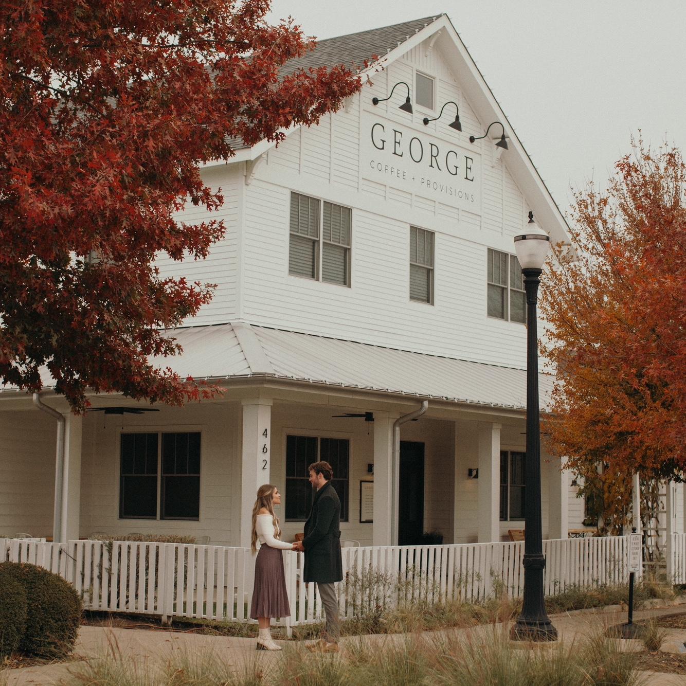 Michael proposed right outside of George Coffee shop which is such a special place to us!