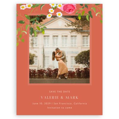 Burnt Orange Wedding Digital Save the Date - Dicha Photo