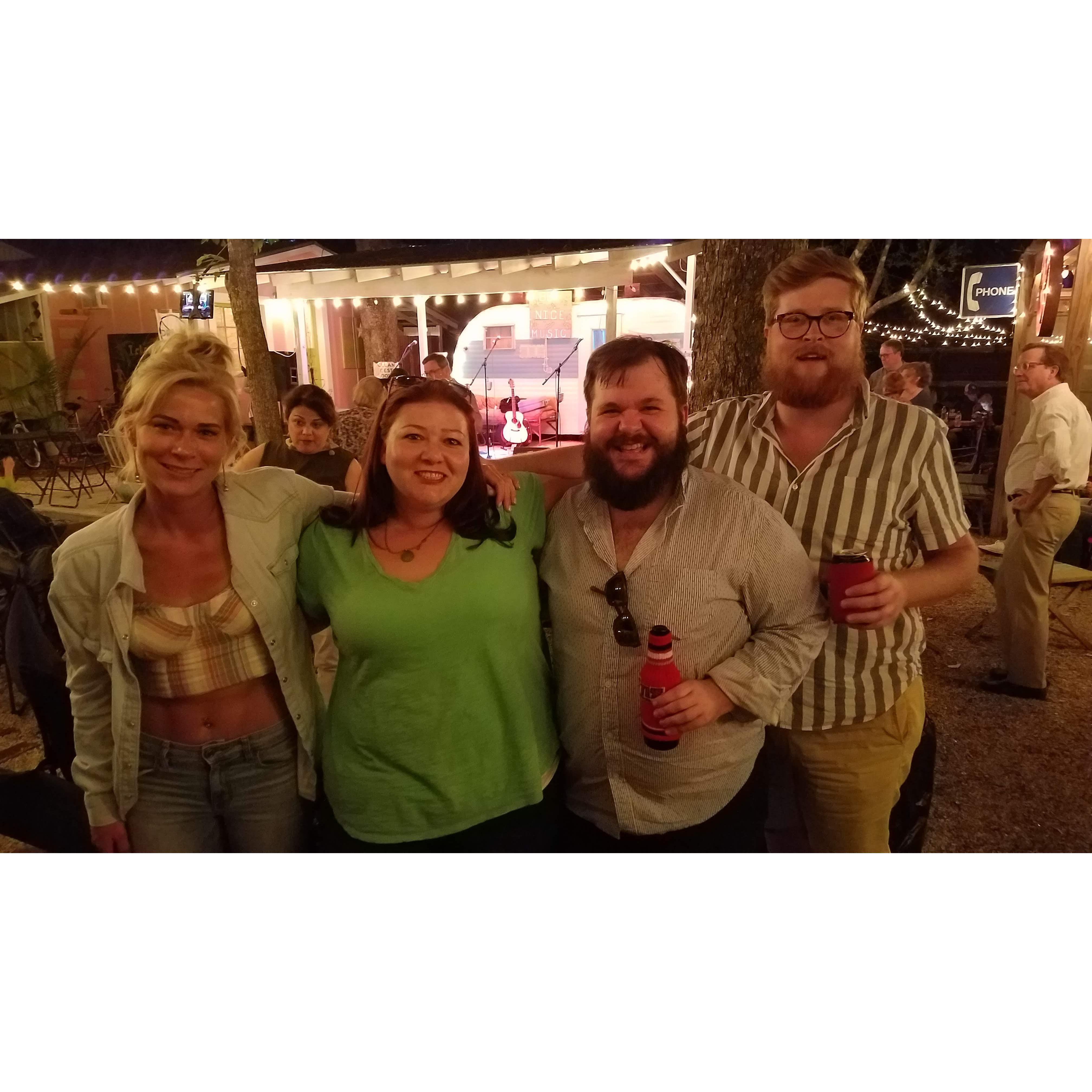 Watching live music with friends