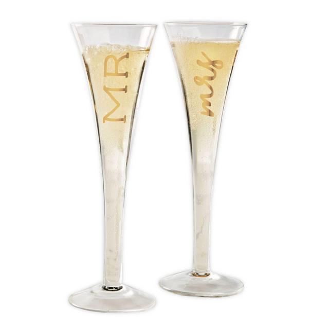 Mud Pie® Stemmed Champagne Flutes (Set of 2)