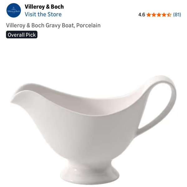 Villeroy & Boch Gravy Boat, Porcelain