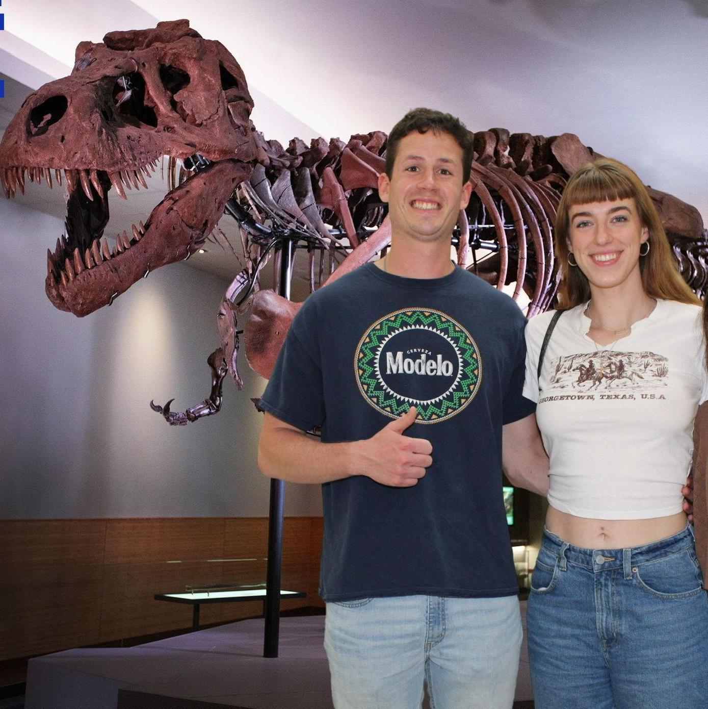 This photo with Sue the T.rex at the Chicago Field Museum marks the first time John-Luc and Grace completed an item on either of their Bucket Lists together!