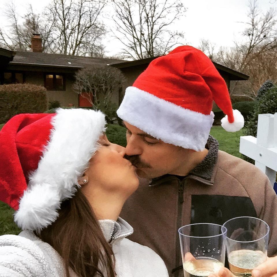 Toasting in front of our new home! Dec 20, 2014