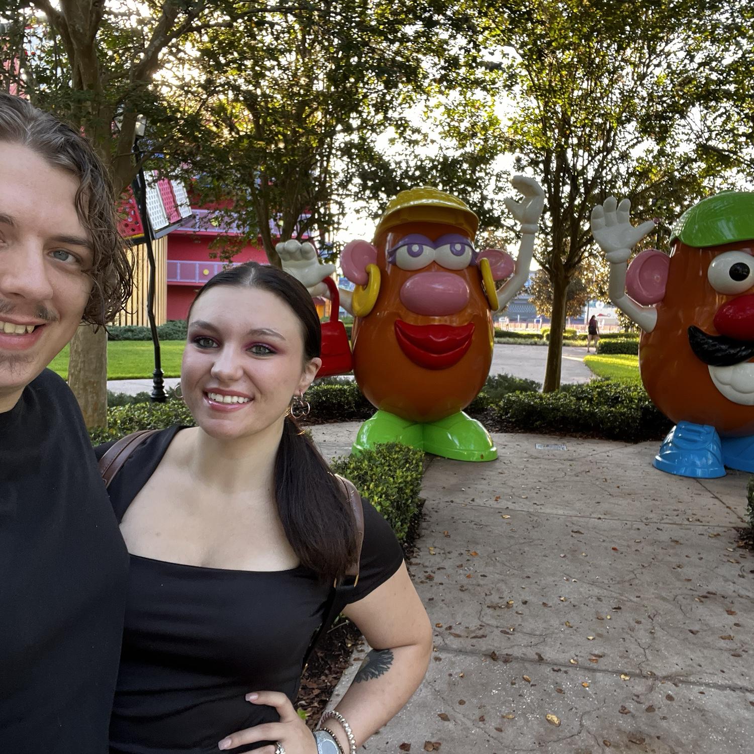 The potato head statues at POP!
