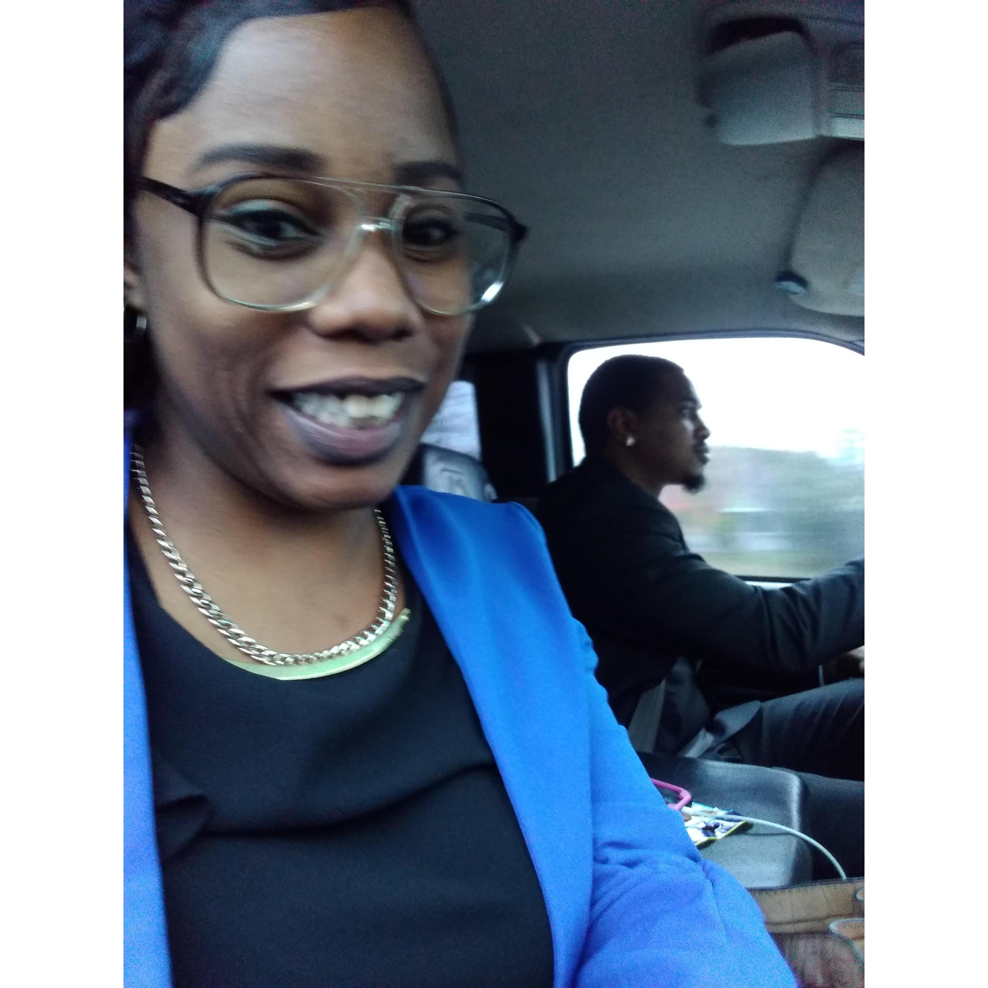 Snapping pics headed to church