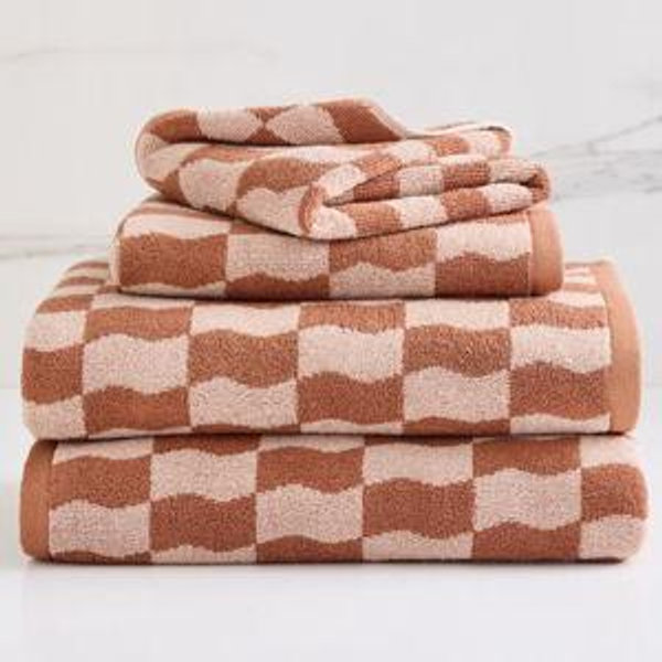 Copper | Wavy Blocks Towel Sets