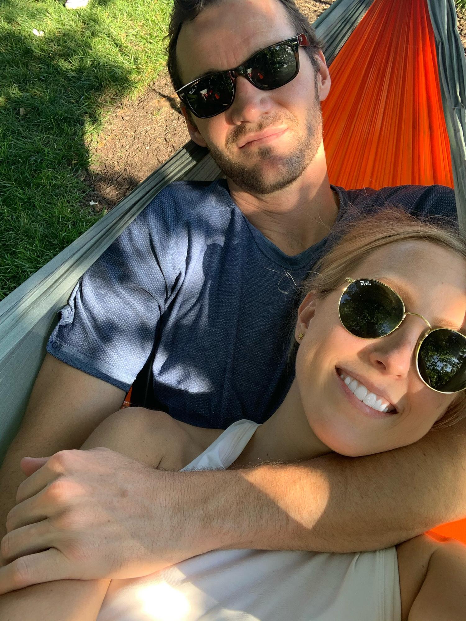 Tim visited Brit in D.C. before she moved home. He doesn't go many places without his hammock.