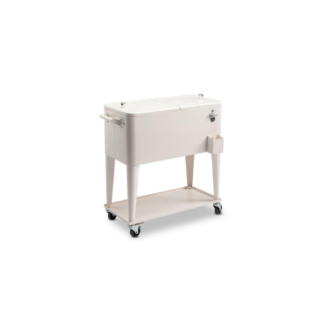 Karl Home 80 QT OFF-White Patio Cooler Cart