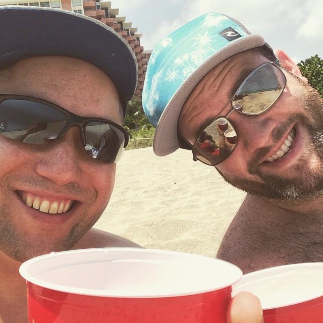 On the beach before our first cruise!