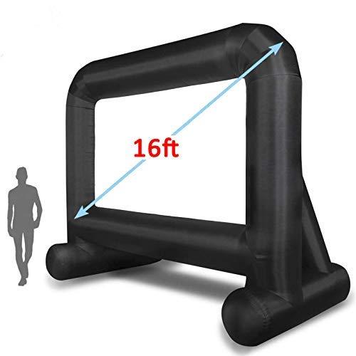 Inflatable Movie Screen Outdoor, OUTTOY Inflatable Projection Screen with Quiet Fan and Storage Bag, Easy Set up, Mega Blow Up Screen for Backyard Movie Night, Theme Parties, Celebrations-16FT