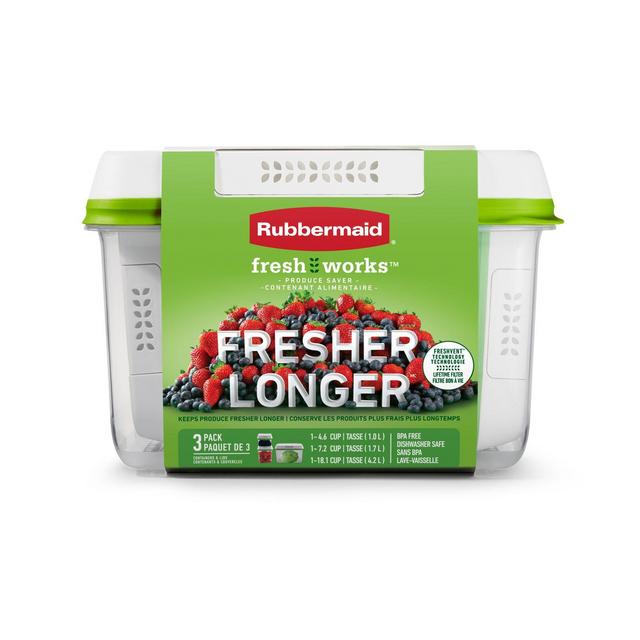 Rubbermaid® Freshworks™ 3-Piece Produce Saver Set in Clear