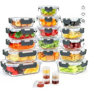 42 Pcs Glass Food Storage