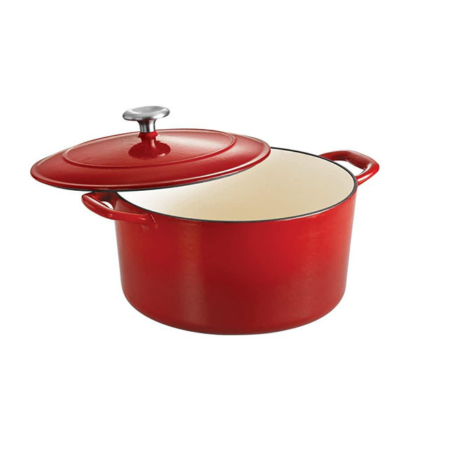 Tramontina 80131/048DS Gourmet Enameled Cast Iron Covered Round Dutch Oven, 6.5-Quart, Gradated Red